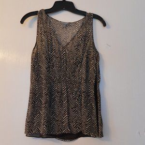 Ann Taylor Brown and Cream Silk Blouse Size 4